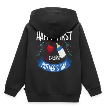 Mutter Tag Sprüche Eltern Anerkennung Geschenk - Kinder Premium Organic Hoodie - Schwarz - Hinten - AI Model Kid Male (0cm)