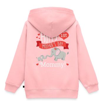 Mutter Tag Sprüche Elefant Anerkennung Geschenk - Kinder Premium Organic Hoodie - Rosa - Hinten - AI Model Kid Female (0cm)