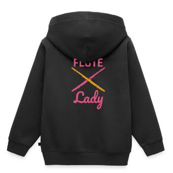 Flöte - Kinder Premium Organic Hoodie - Schwarz - Hinten - AI Model Kid Male (0cm)