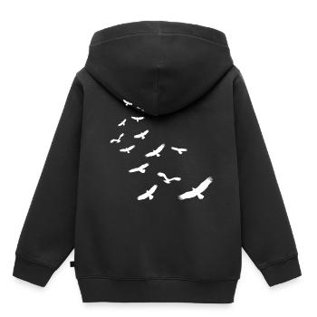 Troupeau d'oiseaux oiseaux cadeau nature mouche animaux - Sweat Premium à capuche enfant bio - noir - Dos - AI Model Kid Male (0cm)
