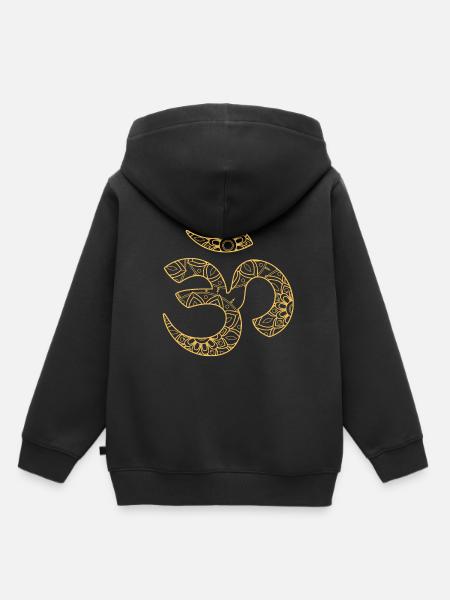 Om - Sweat Premium à capuche enfant bio - noir