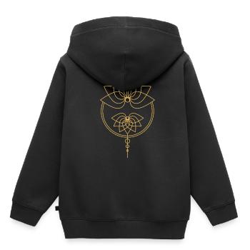 Mandala Lotus - Kinder Premium Organic Hoodie - Schwarz - Hinten - AI Model Kid Male (0cm)
