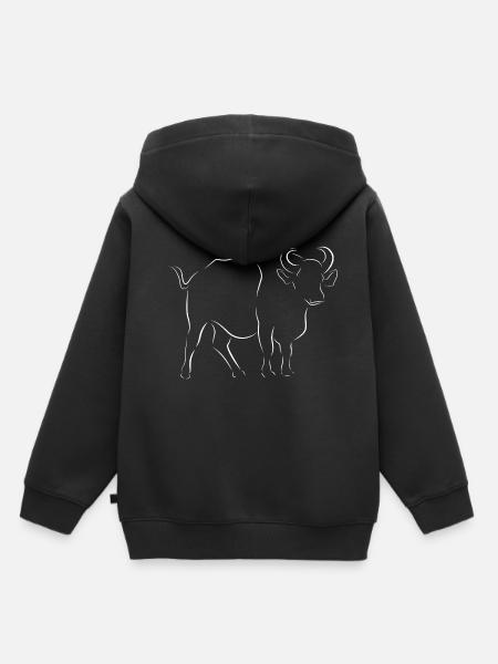 Büffel - Kinder Premium Organic Hoodie - Schwarz