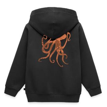 Oktopus - Kinder Premium Organic Hoodie - Schwarz - Hinten - AI Model Kid Male (0cm)