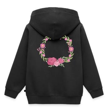 Floral Wreath Gift Blossoms Mother's Day Florist - Kids Premium Organic Hoodie - black - Back - AI Model Kid Male (0cm)