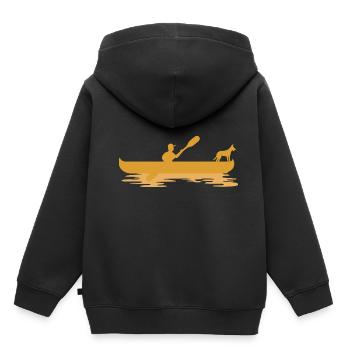 canoe - Kids Premium Organic Hoodie - black - Back - AI Model Kid Male (0cm)