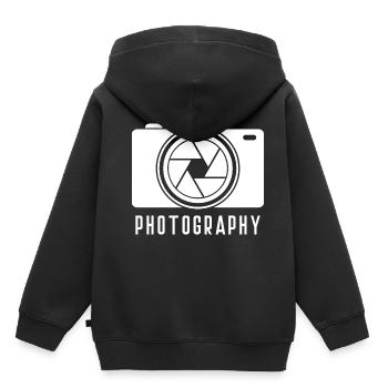 Fotografie - Kinder Premium Organic Hoodie - Schwarz - Hinten - AI Model Kid Male (0cm)