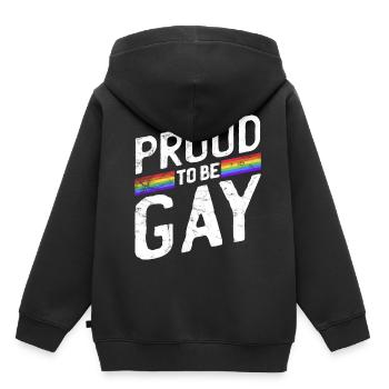 Gay Pride - Sweat Premium à capuche enfant bio - noir - Dos - AI Model Kid Male (0cm)