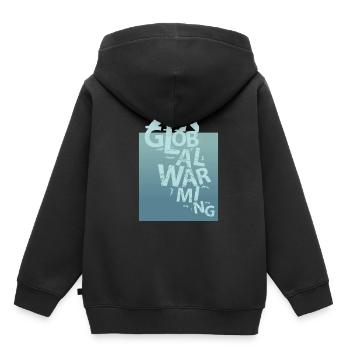Protection du climat Ours polaire Ours polaire réchauffement planétaire nature - Sweat Premium à capuche enfant bio - noir - Dos - AI Model Kid Male (0cm)