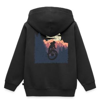 Mountainbike Fahrrad Radsport Geschenk downhill - Kinder Premium Organic Hoodie - Schwarz - Hinten - AI Model Kid Male (0cm)