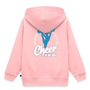 Cheerleading - Kinder Premium Organic Hoodie - Rosa - Hinten - AI Model Kid Female (0cm)