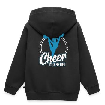Cheerleading - Kinder Premium Organic Hoodie - Schwarz - Hinten - AI Model Kid Male (0cm)