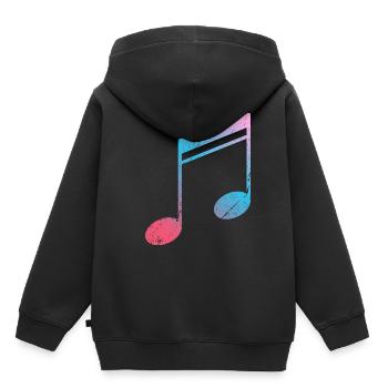 Note de musique - Sweat Premium à capuche enfant bio - noir - Dos - AI Model Kid Male (0cm)