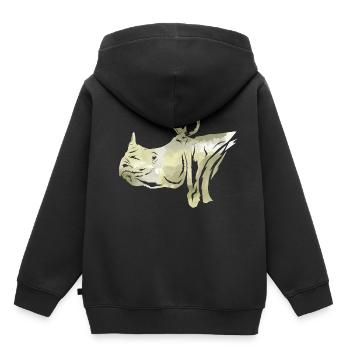 Nashorn - Kinder Premium Organic Hoodie - Schwarz - Hinten - AI Model Kid Male (0cm)