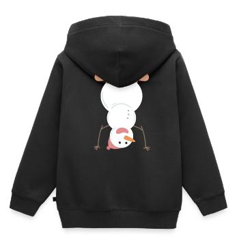 bonhomme de neige - Sweat Premium à capuche enfant bio - noir - Dos - AI Model Kid Male (0cm)