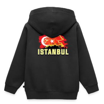 Istanbul - Kinder Premium Organic Hoodie - Schwarz - Hinten - AI Model Kid Male (0cm)