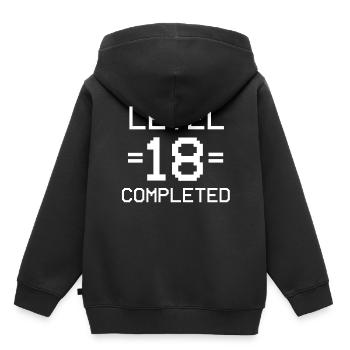 geburtstag 18 geschenk party volljährig birthday - Kinder Premium Organic Hoodie - Schwarz - Hinten - AI Model Kid Male (0cm)