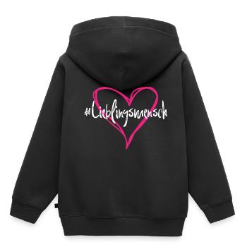 Lieblingsmensch - Kinder Premium Organic Hoodie - Schwarz - Hinten - AI Model Kid Male (0cm)