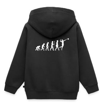 Volleyball Evolution Beach-Volleyball - Kinder Premium Organic Hoodie - Schwarz - Hinten - AI Model Kid Male (0cm)