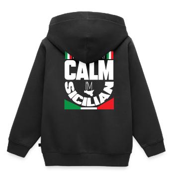 Sicile - Sweat Premium à capuche enfant bio - noir - Dos - AI Model Kid Male (0cm)