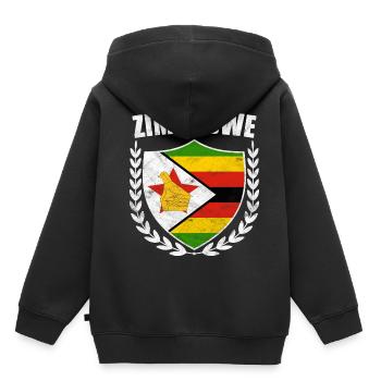 Simbabwe Flagge Zimbabwe Harare Chewa Geschenk - Kinder Premium Organic Hoodie - Schwarz - Hinten - AI Model Kid Male (0cm)