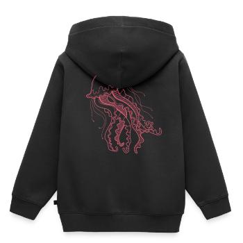 Qualle - Kinder Premium Organic Hoodie - Schwarz - Hinten - AI Model Kid Male (0cm)