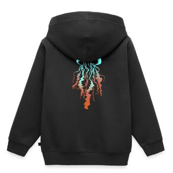 Méduse mer vie marine cadeau animal sous l'eau - Sweat Premium à capuche enfant bio - noir - Dos - AI Model Kid Male (0cm)
