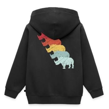 Nashorn - Kinder Premium Organic Hoodie - Schwarz - Hinten - AI Model Kid Male (0cm)