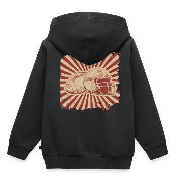 American Football - Kinder Premium Organic Hoodie - Schwarz - Hinten - AI Model Kid Male (0cm)