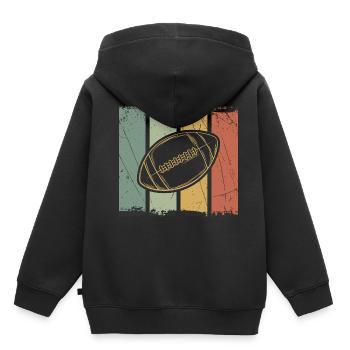 American Football - Kinder Premium Organic Hoodie - Schwarz - Hinten - AI Model Kid Male (0cm)