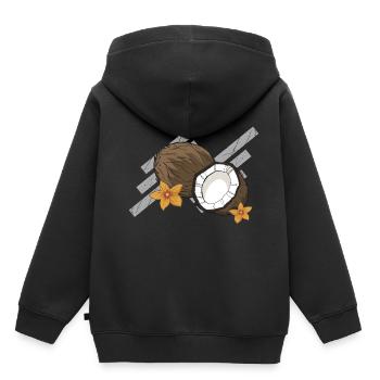 Kokos Geschenk Kokosnuss Urlaub Karibik Sommer - Kinder Premium Organic Hoodie - Schwarz - Hinten - AI Model Kid Male (0cm)