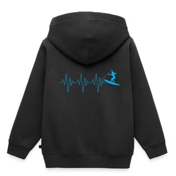 Stand up paddle - Sweat Premium à capuche enfant bio - noir - Dos - AI Model Kid Male (0cm)