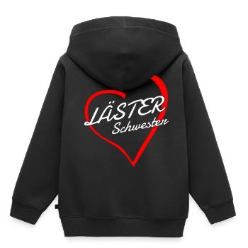 Läster Schwester Herz - Kinder Premium Organic Hoodie - Schwarz - Hinten - AI Model Kid Male (0cm)