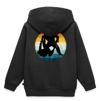 Retro Brazilian Jiu-Jitsu - Kinder Premium Organic Hoodie - Schwarz - Hinten - AI Model Kid Male (0cm)