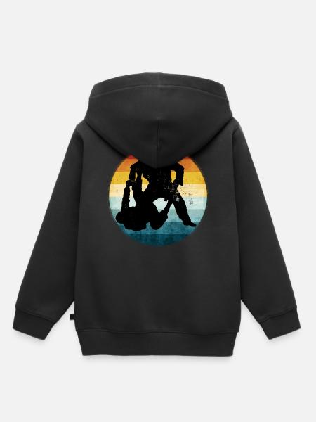 Retro Brazilian Jiu-Jitsu - Kinder Premium Organic Hoodie - Schwarz