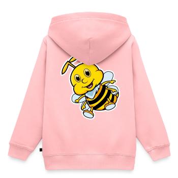 Biene - Kinder Premium Organic Hoodie - Rosa - Hinten - AI Model Kid Female (0cm)