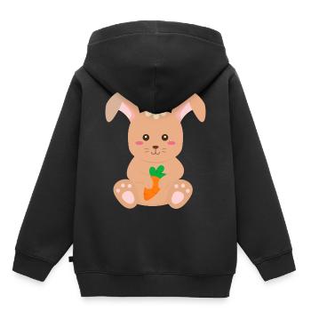 Lapin lapin filles filles enfants - Sweat Premium à capuche enfant bio - noir - Dos - AI Model Kid Male (0cm)