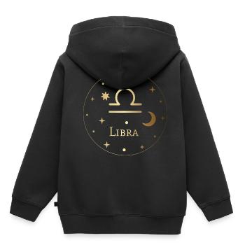 Balance - Balance - Signe du zodiaque - Horoscope - Sweat Premium à capuche enfant bio - noir - Dos - AI Model Kid Male (0cm)