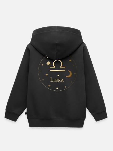 Libra - Waage - Sternzeichen - Horoskop - Kinder Premium Organic Hoodie - Schwarz