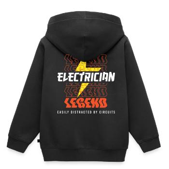Electrician Legend Ironic Quote Circuits Spannung - Kinder Premium Organic Hoodie - Schwarz - Hinten - AI Model Kid Male (0cm)
