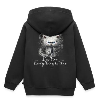It's Fine I'm Fine Everything is Fine Cat Shirt - Kids Premium Organic Hoodie - black - Back - AI Model Kid Male (0cm)