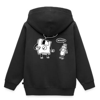 USB Disk Funny Information Technology Computer - Kids Premium Organic Hoodie - black - Back - AI Model Kid Male (0cm)