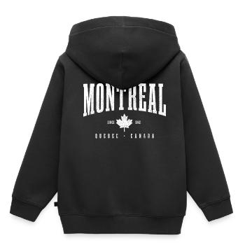 Montreal Québec Canada Feuille d’érable - Sweat Premium à capuche enfant bio - noir - Dos - AI Model Kid Male (0cm)