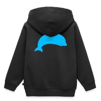 Delfin für Kinder Kleinkinder Delfine - Kinder Premium Organic Hoodie - Schwarz - Hinten - AI Model Kid Male (0cm)