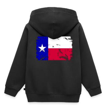 Texas - Kinder Premium Organic Hoodie - Schwarz - Hinten - AI Model Kid Male (0cm)