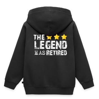 Cadeau drôle légende retraité grand-père retraité - Sweat Premium à capuche enfant bio - noir - Dos - AI Model Kid Male (0cm)
