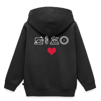 nähen - Kinder Premium Organic Hoodie - Schwarz - Hinten - AI Model Kid Male (0cm)
