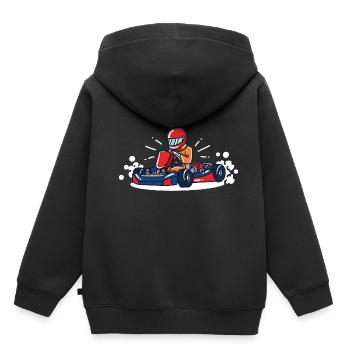 Kart fahren - Fahrer Rennwagen Fahrer Motorsport - Kinder Premium Organic Hoodie - Schwarz - Hinten - AI Model Kid Male (0cm)