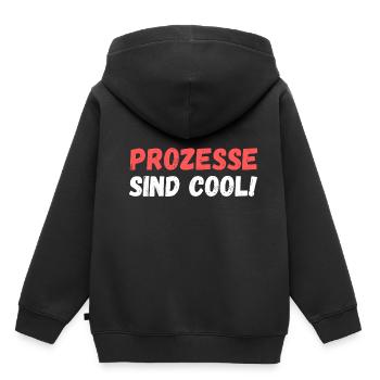 Prozesse sind cool - Kinder Premium Organic Hoodie - Schwarz - Hinten - AI Model Kid Male (0cm)