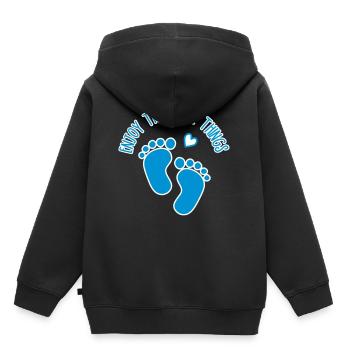 Schwangerschaft Baby Füße Fussabdrücke Spruch - Kinder Premium Organic Hoodie - Schwarz - Hinten - AI Model Kid Male (0cm)